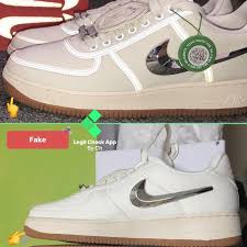 Step 7 Real Vs Fake Air Force 1 Ts Toe Box Air Force 1 Air Force Travis Scott
