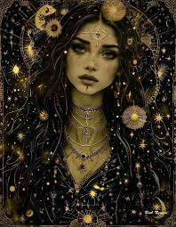 Cosmic collage art with beads and paint