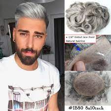 Esiste ancora il fascino degli 'anta o i capelli grigi uomo sono un falso mito? Sistemi Di Capelli Umani Toupee Da Uomo Grigio Argento 1b80 Poli Mono Protesi Base In Pizzo Dimensioni 8x10 Pollici Prodotti Di Bellezza