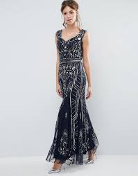 1920s Dresses Uk Flapper Gatsby Downton Abbey Dress Frock And Frill Maxi Dress Cocktail Embellished Maxi Dress