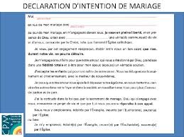 Lettre d'intention mariage catholique exemple. La Declaration Dintention De Mariage Declaration Dintention De