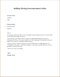 Holiday Closing Announcement Letter Business Letter Lettering Holiday Lettering