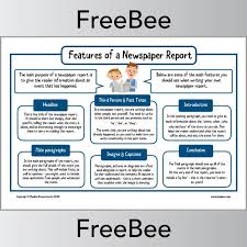 The three newspaper report examples in this pack could be read with your children to gage their knowledge of the features of a newspaper report at the beginning of their learning and at the end. Features Of A Newspaper Report Ks2 Poster By Planbee