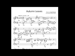 Autumn Leaves Piano Solo Free Sheet Music Youtube