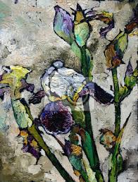 Quant à l'iris rose pâle, il délivre un message de tendresse que l'on peut. Huile Peinture Encore Vie Bleu Violet Iris Fleurs Sur Peintures Murales Tableaux Belle Iris Avc Myloview Fr