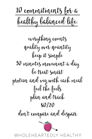  My 10 Commitments For A Healthy Balanced Life With Free Printable Wholeheartedly Laura Life Balance How To Better Yourself How Are You Feeling