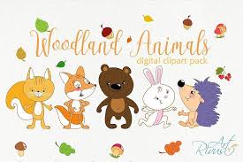 Included in the download is a.svg,.ai,.jpg, and silhouette file. Forest Friends Clipart Woodland Cute Animals Clip Art 280792 Illustrations Design Bundles Cute Animals Forest Friends Clip Art