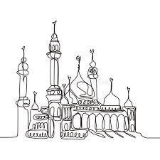 Use the scroll wheel to zoom at the details. Continuous Line Drawing Of Mosque Stock Illustration Illustration Of Islam Design 145384700