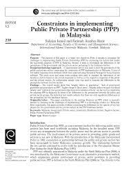 Family laws and regulations covering issues in malaysia of divorce, finances on divorce, marital agreements, cohabitation and the unmarried malaysia has a dual system of justice applicable in matters of family and personal law. Pdf Challenges In Implementing Public Private Partnership Ppp In Malaysia