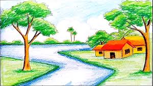 Berikut ini contoh lukisan pemandangan yang mudah ditiru, gambar sketsa pemandangan alam. Gambar Pemandangan Alam Yang Mudah Digambar Harian Nusantara