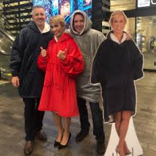 If the unique brownie pan doesn't bait ya super soft and well worth the money if you want something to lounge around that's comfy. Amazon Com The Comfy Original Oversized Microfiber Sherpa Wearable Blanket Seen On Shark Tank One Size Fits All Blue Home Kitchen