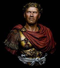 Unique handmade locket, coin pendant,medallion. Gaius Julius Caesar By Jason Zhou Putty Paint