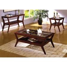 Furniture Of America Bernie Dark Cherry Glass Sofa Table Idf 4664s The Home Depot Coffee Table Coffee Table And Side Table Set Coffee Table Setting