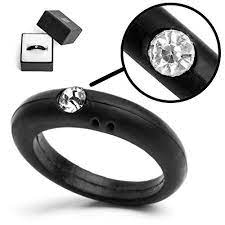 Silicone Wedding Ring For Women Ladies With Diamond Plus Free Jewellery Ring Gift Box Size 6 Wedding Rings Silicone Wedding Rings Cheap Wedding Rings