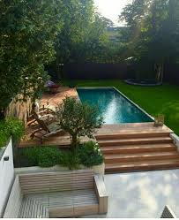 Pool Deck And Big Green Space Terrasse Ideen Big Deck Green Ideen Pool Space Terrasse In 2020 Backyard Pool Designs Backyard Swimming Pools Backyard