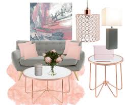 Blush Crush Blush Pink Rose Gold Gray Living Room Mood Board