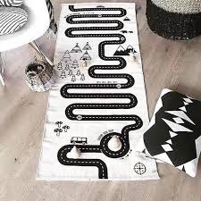 Black And White Rug Kids Room Baby Play Mat Car Track Rug Kids Room Decoration Carpets For Kids Kid Room Decor Play Rug