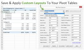 Custom Layouts For Your Pivot Tables Pivotpal Pivot Table Interactive Dashboard Dashboards