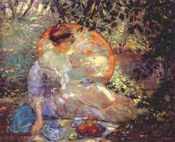 Picnic On The Grass Karl Albert Buehr 1866 1952 Painting Impressionism Art Portrait Painting