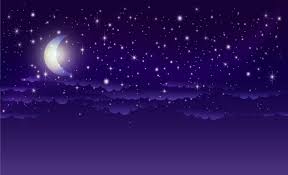céu estrelado à noite com estrelas, lua e nuvens. 4487829 Vetor no Vecteezy