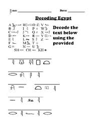 Hieroglyphics Decoding And Writing Worksheet
