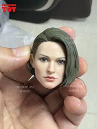 1/6 Soldier Jill Head Sculpt Direct Vision Squint Carving Model Painted  Unpainted Fit 12'' Female Action Figure Body Dolls