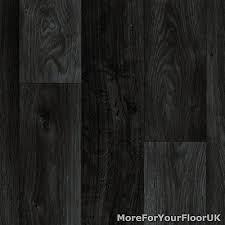 Black Dark Grey Wood Plank Vinyl Flooring Slip Resistant Lino 4m Cushion Floor Ebay Black Hardwood Floors Black Vinyl Flooring Vinyl Flooring