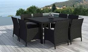Temperature control and sanitizing at entrance. Salon De Jardin Carre 8 Places En Resine Tressee Noire