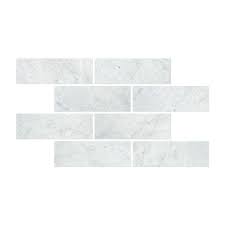 Shop talon carrara & bardiglio marble tile. 4 X 12 Honed Bianco Carrara Marble Tile