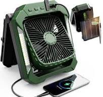 26800mAh Rechargeable Solar Fan with LED Lantern, Portable Fan Cordless  with 18W Foldable Solar Panel, 3 Speed,Timer,Quiet,USB-C Battery Powered  for ...