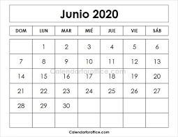 June 2020 Calendar Spanish Calendario 2020 Mensual Para Imprimir Calendar For Office May Calendar Printable December Calendar February Calendar