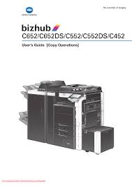 Automatic and manual density adjustment (9 levels) power requirements 120v. Konica Minolta Bizhub C452 Printers User Guide Manual Pdf Manualzz