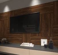 Panel de pared con listones de madera oscura, panel de pared ...