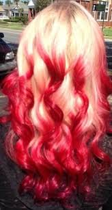 Then, starting from the bottom, paint the bleach onto your hair using upward strokes. Red And Blonde Reverse Ombre Red Reverse Ombre Hair Color Unique Reverse Ombre Hair Colored Hair Tips