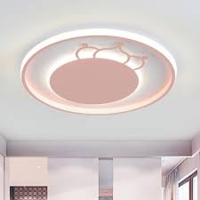 More information about the products used in this project can be found at crown molding led lighting and creative crown. Crown Iron Flush Mount Lighting Kids Pink Blue Led Ceiling Light Fixture For Children Bedroom Beautifulhalo Com