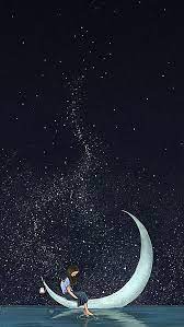 خيال فتاة القمر الخلفية space phone wallpaper space backgrounds vintage moon