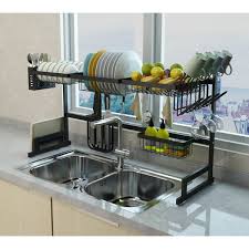 9.chenjiu dish drying rack stainless steel dish rack sink set can store dishes, bowls, cutlery, and other kitchen utensils. Stainless Steel Black Dish Drying Rack Over Kitchen Sink Dishes And Utensils Draining Shelf Kitchen Storage Countertop Organizer Utensils Holder Kitchen Space Saver All In One Dishes Washing Solution