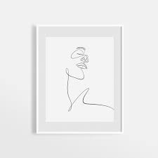 Minimalism Face Sketch Print Printable One Line Drawing Etsy Face Sketch Face Artwork Woman Face