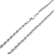 14k white gold 3 carat round diamond cross pendant, 22.1 grams, 3.2 inches. Amazon Com Nuragold 14k White Gold 3mm Solid Rope Chain Diamond Cut Pendant Necklace Mens Jewelry Lobster Lock 16 18 20 22 24 26 28 30 Jewelry