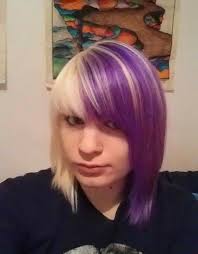 Half Purple And Half Blonde Hair Modren Villa Wig Hairstyles Hair Blonde Hair