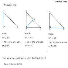 What is the equation for the altitude of a triangle? Altitude Of A Triangle Examples With Figures Teachoo