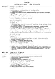 Qa Qc Inspector Resume Samples Velvet Jobs