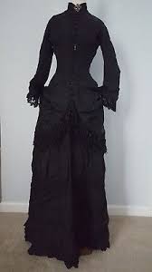 Original Antique Victorian Silk 2pc Dress Black 1800s Black Victorian Dress Victorian Era Dresses Historical Dresses