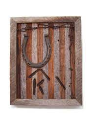 Reclaimed Barn Wood Wall Art With Large Workhorse Horseshoe Rare Barb Wire And Cattle Brand Barnwood Wall Art Reclaimed Barn Wood Wall Reclaimed Barn Wood