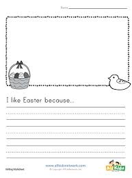 Easter eggs and church activities also mark the occasion, but you might find th. I Like Easter Writing Worksheet All Kids Network