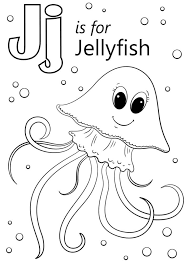 This jellyfish coloring page is perfect for younger kids who are working on staying inside the lines. Jellyfish Letter J Coloring Page Free Printable Coloring Pages For Kids