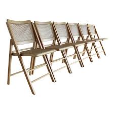 Organic Modern Sculptural 1970s Mid Century Modern Italian Rattan Cane And Beech Folding Dining Chairs Set Of 6 For Folding Dining Chairs Dining Chairs Chair
