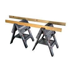 Worx Pegasus Multi Function Work Table And Sawhorse With Quick Clamps And Holding Pegs Wx051 The Home Depot Wood Top Workbench Adjustable Height Workbench Work Table