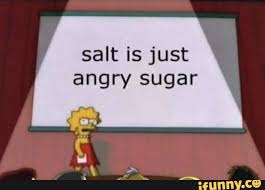 Salt Is Just Angry Sugar Ifunny Funny Memes Wholesome Memes Memes