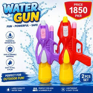 Kids Water Gun Set 2 Pcs Durable Plastic Summer Play